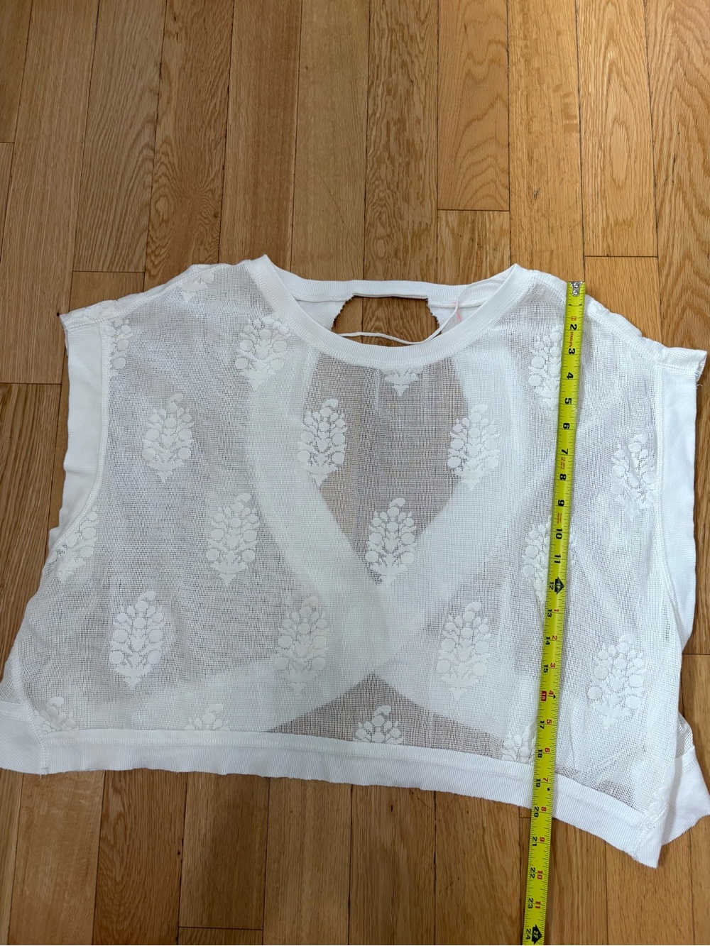 Free People FP Movement My Time Lace Tee White Size M Boho Coastal Basics - Picture 7 of 11
